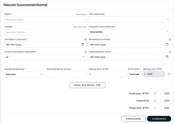 Maak online je huurovereenkomst