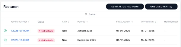 Geautomatiseerde facturatie huren